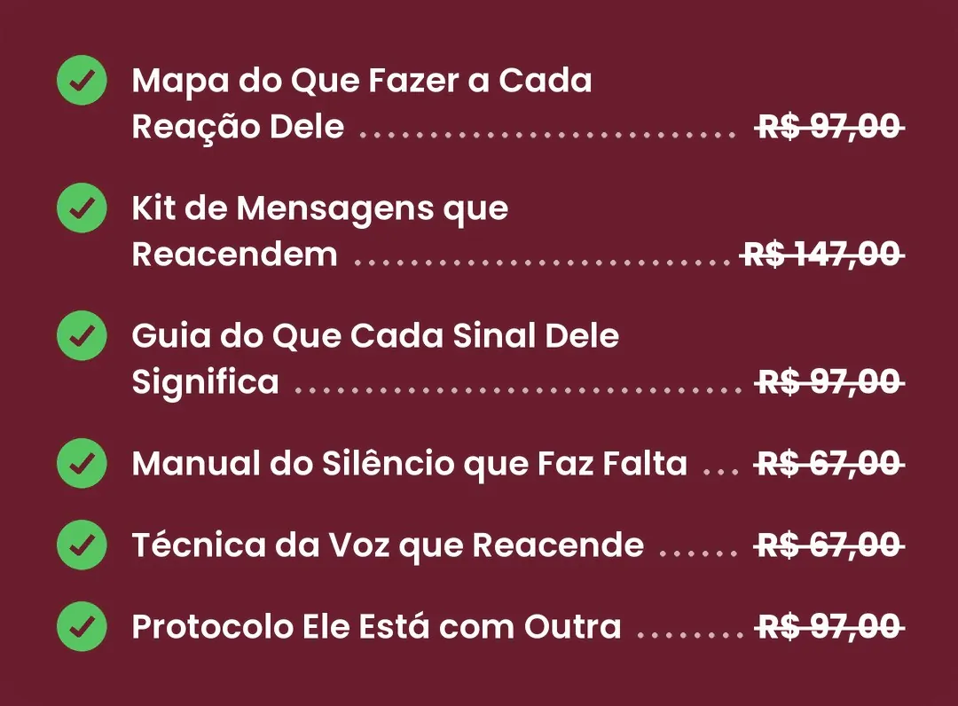 Tudo o que você vai receber e o valor de cada item